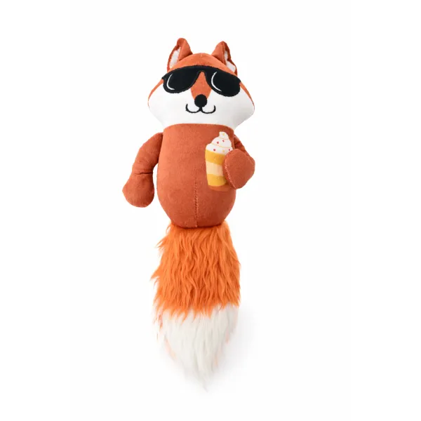 ZABAWKA DLA PSA szeleszcząca gryzak pluszowy lisek z piszczałką 33 cm