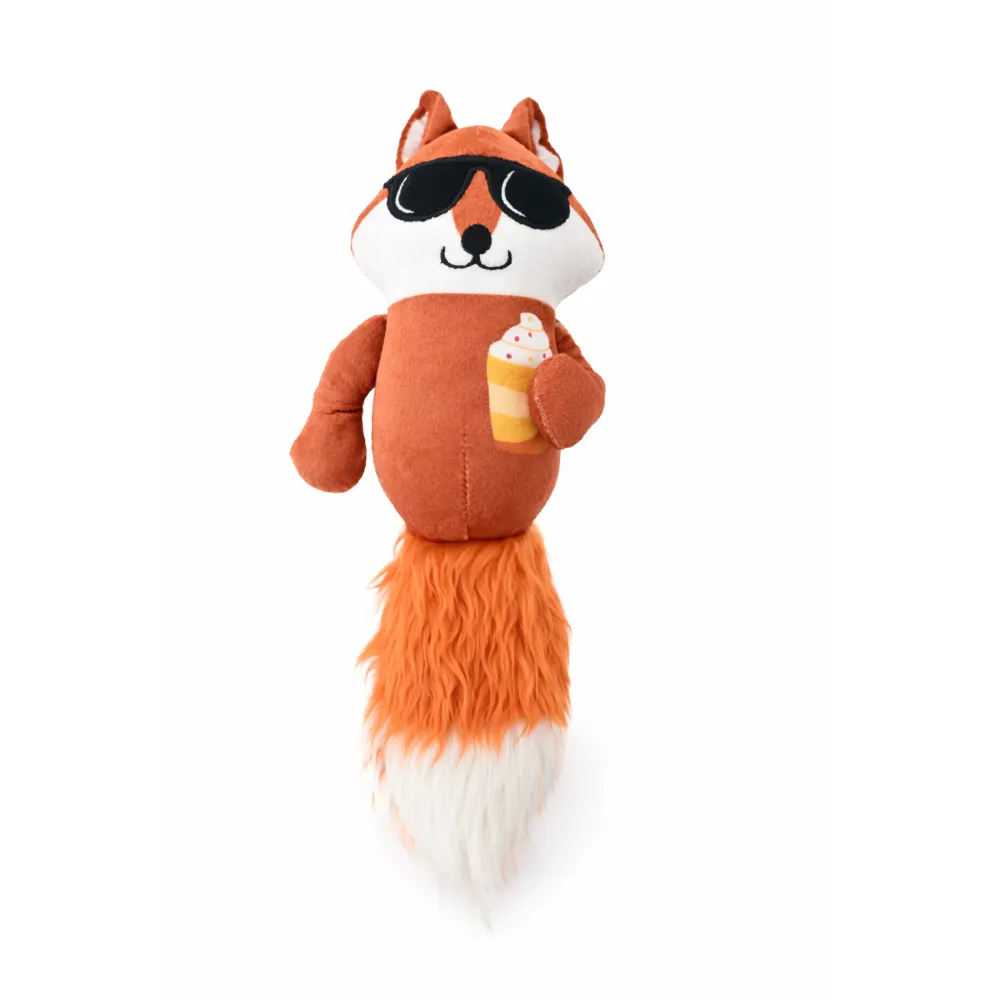 ZABAWKA DLA PSA szeleszcząca gryzak pluszowy lisek z piszczałką 33 cm