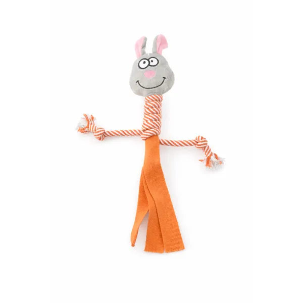 ZABAWKA DLA PSA szarpak gryzak pluszowy królik ze sznurem 48 cm