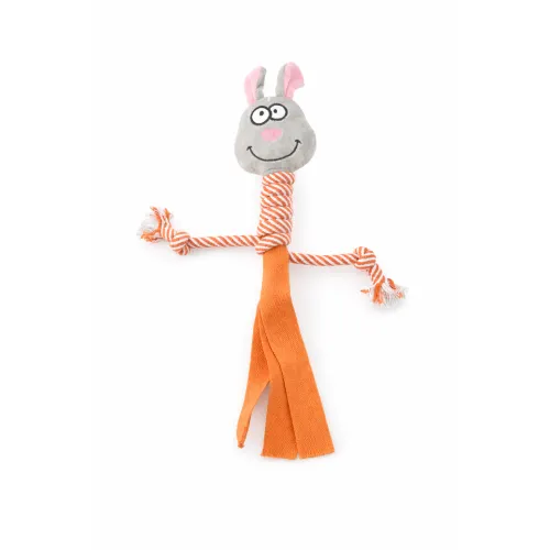 ZABAWKA DLA PSA szarpak gryzak pluszowy królik ze sznurem 48 cm