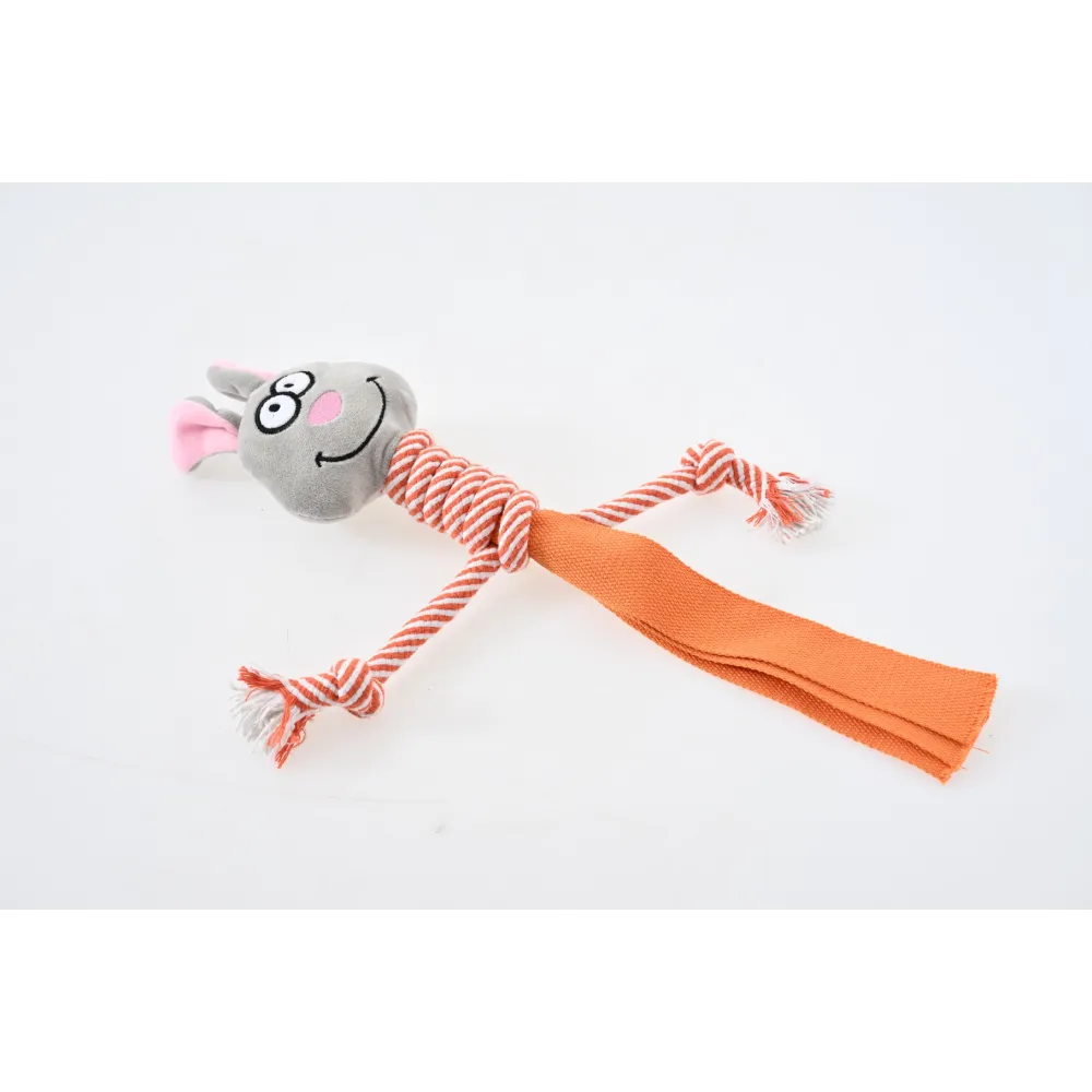 ZABAWKA DLA PSA szarpak gryzak pluszowy królik ze sznurem 48 cm