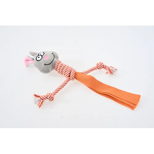 ZABAWKA DLA PSA szarpak gryzak pluszowy królik ze sznurem 48 cm