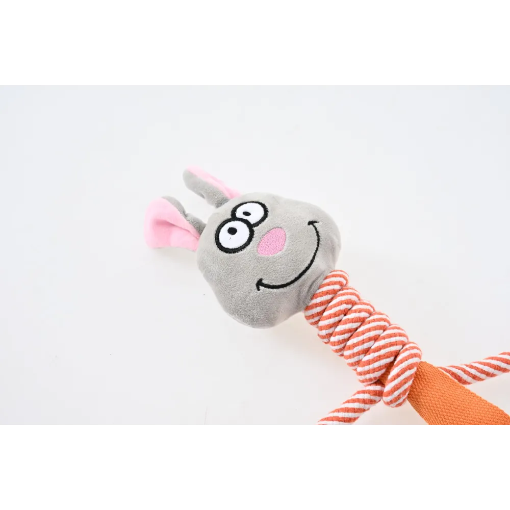 ZABAWKA DLA PSA szarpak gryzak pluszowy królik ze sznurem 48 cm