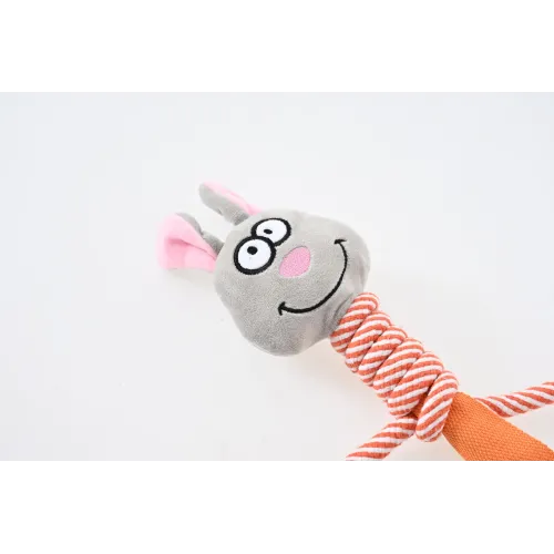 ZABAWKA DLA PSA szarpak gryzak pluszowy królik ze sznurem 48 cm