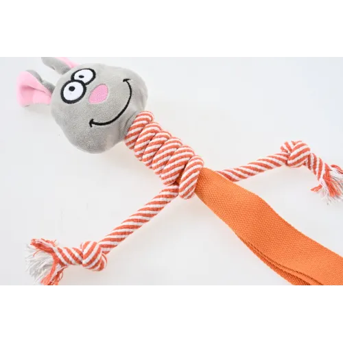 ZABAWKA DLA PSA szarpak gryzak pluszowy królik ze sznurem 48 cm