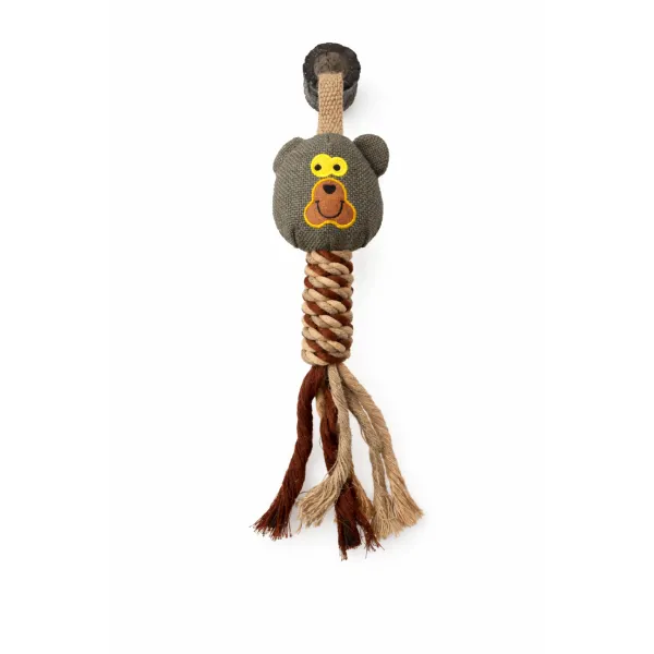 ZABAWKA DLA PSA sznur gumowy gryzak pluszowy miś szarpak z piszczałką 40 cm