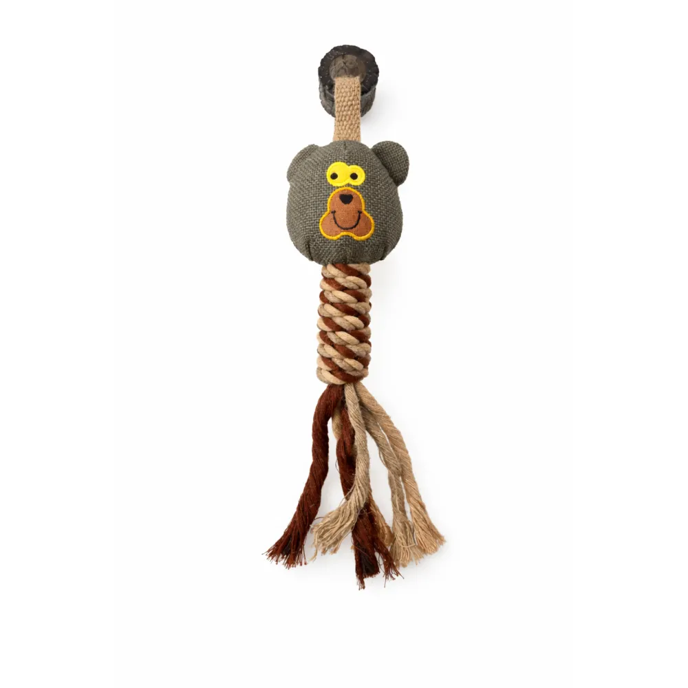 ZABAWKA DLA PSA sznur gumowy gryzak pluszowy miś szarpak z piszczałką 40 cm