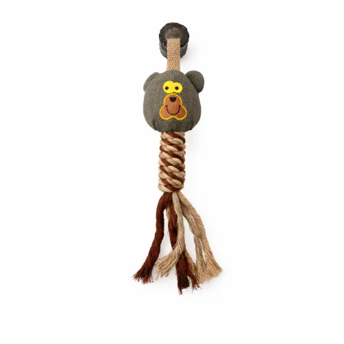 ZABAWKA DLA PSA sznur gumowy gryzak pluszowy miś szarpak z piszczałką 40 cm