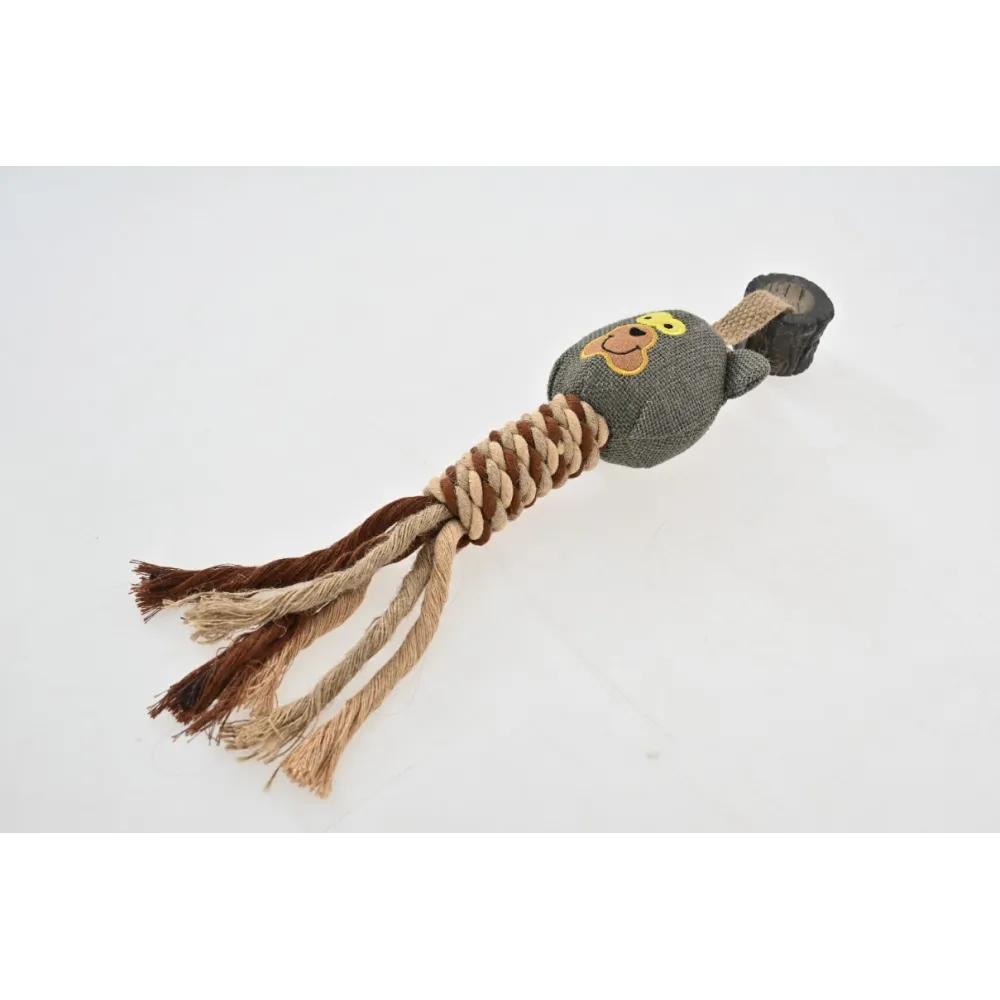 ZABAWKA DLA PSA sznur gumowy gryzak pluszowy miś szarpak z piszczałką 40 cm