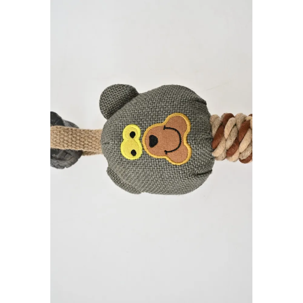 ZABAWKA DLA PSA sznur gumowy gryzak pluszowy miś szarpak z piszczałką 40 cm