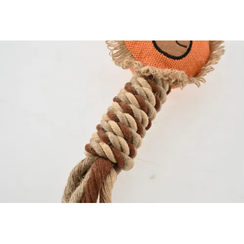 ZABAWKA DLA PSA sznur gumowy gryzak pluszowy lew szarpak z piszczałką 36 cm