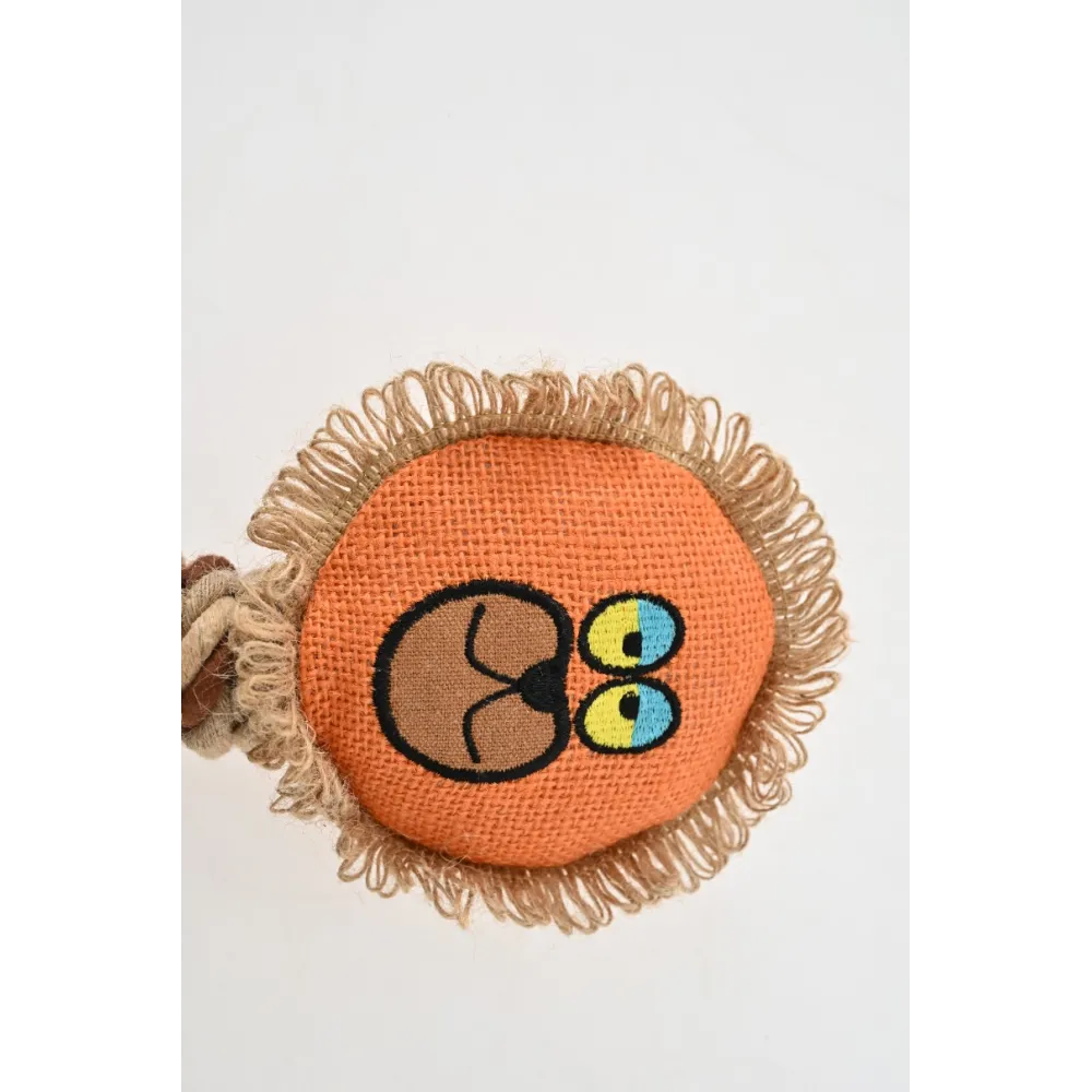 ZABAWKA DLA PSA sznur gumowy gryzak pluszowy lew szarpak z piszczałką 36 cm