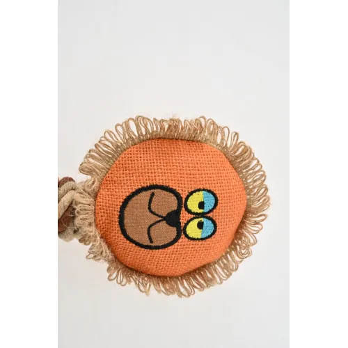 ZABAWKA DLA PSA sznur gumowy gryzak pluszowy lew szarpak z piszczałką 36 cm