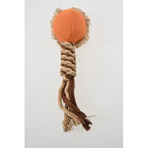 ZABAWKA DLA PSA sznur gumowy gryzak pluszowy lew szarpak z piszczałką 36 cm