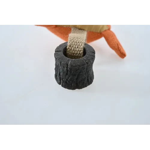 ZABAWKA DLA PSA sznur gumowy gryzak pluszowy lis szarpak z piszczałką 37cm