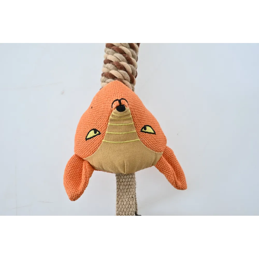 ZABAWKA DLA PSA sznur gumowy gryzak pluszowy lis szarpak z piszczałką 37cm