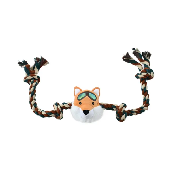 ZABAWKA DLA PSA sznur z gumowym gryzakiem lis 90cm