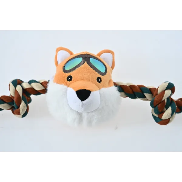 ZABAWKA DLA PSA sznur z gumowym gryzakiem lis 90cm 2