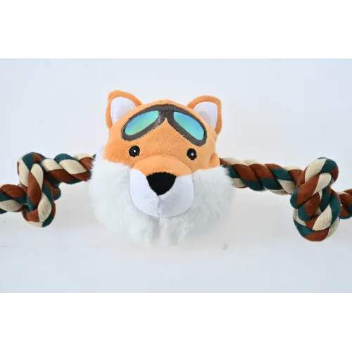 ZABAWKA DLA PSA sznur z gumowym gryzakiem lis 90cm