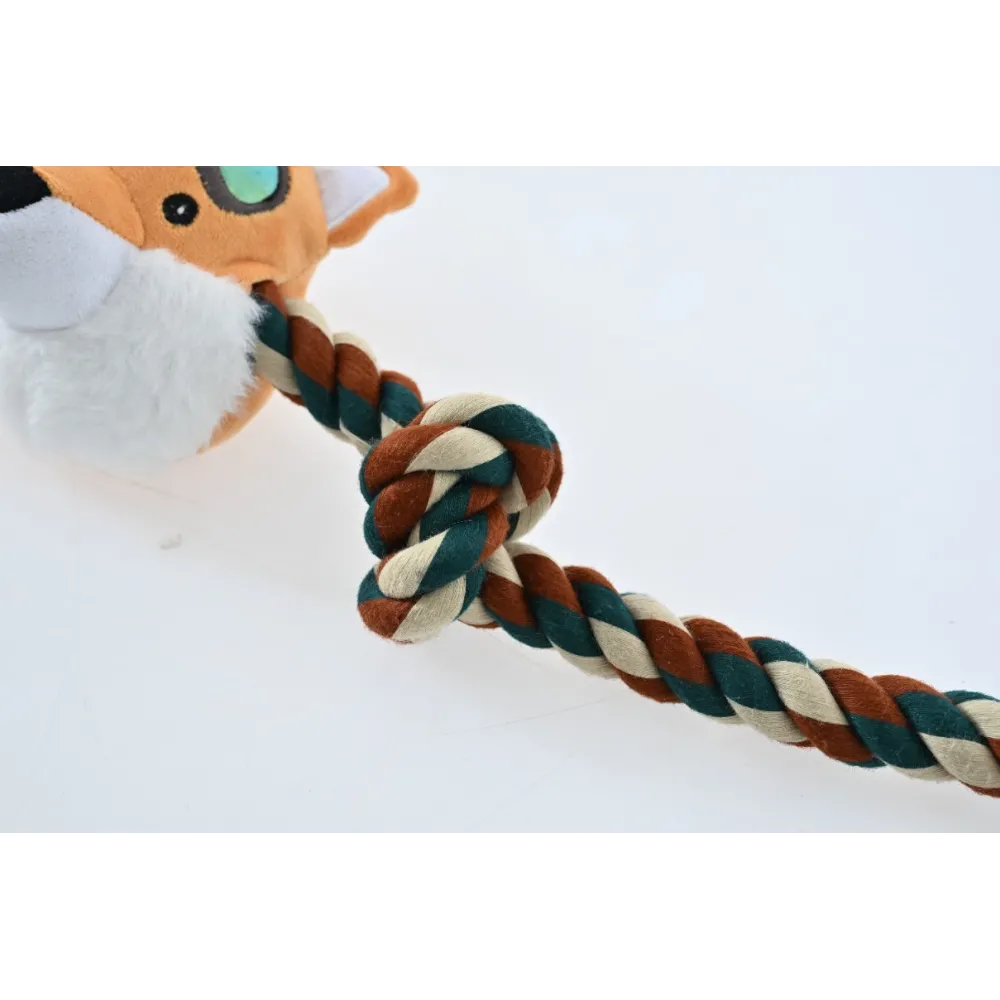 ZABAWKA DLA PSA sznur z gumowym gryzakiem lis 90cm