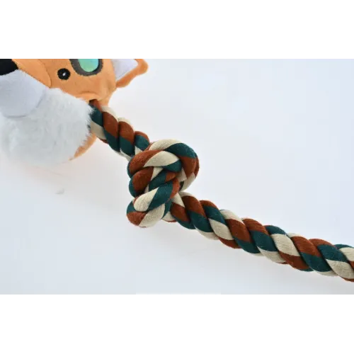 ZABAWKA DLA PSA sznur z gumowym gryzakiem lis 90cm