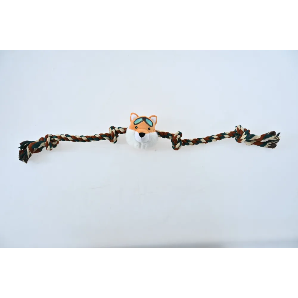 ZABAWKA DLA PSA sznur z gumowym gryzakiem lis 90cm