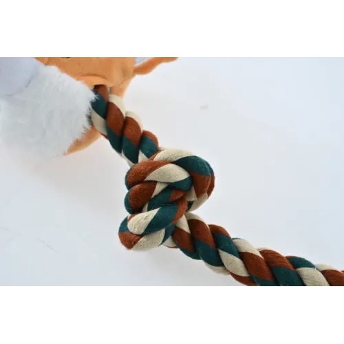 ZABAWKA DLA PSA sznur z gumowym gryzakiem lis 90cm