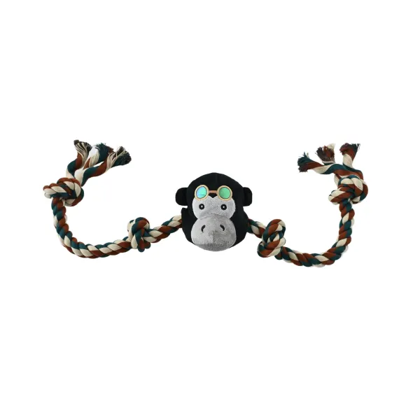 ZABAWKA DLA PSA sznur z gumowym gryzakiem małpa 90cm