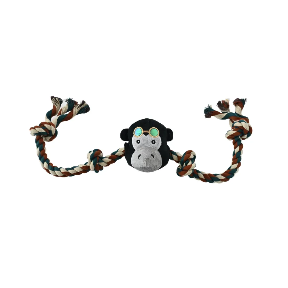 ZABAWKA DLA PSA sznur z gumowym gryzakiem małpa 90cm