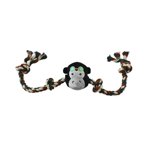 ZABAWKA DLA PSA sznur z gumowym gryzakiem małpa 90cm