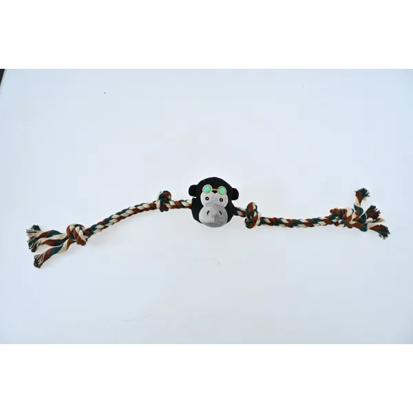 ZABAWKA DLA PSA sznur z gumowym gryzakiem małpa 90cm 2