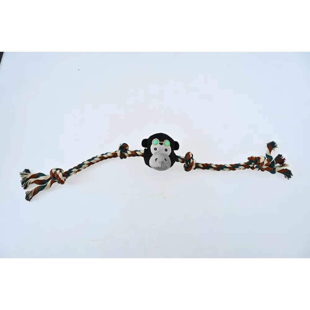 ZABAWKA DLA PSA sznur z gumowym gryzakiem małpa 90cm
