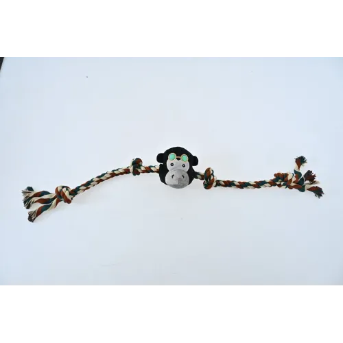 ZABAWKA DLA PSA sznur z gumowym gryzakiem małpa 90cm