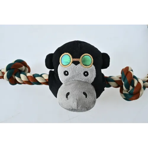 ZABAWKA DLA PSA sznur z gumowym gryzakiem małpa 90cm