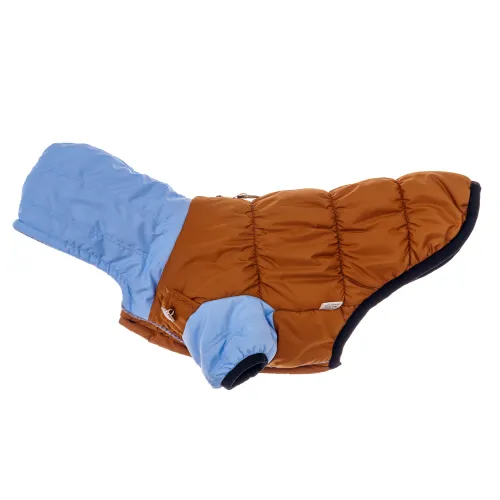 KURTKA DLA PSA ciepła kamizelka ubranko na zimę niebieski kaptur M COCO