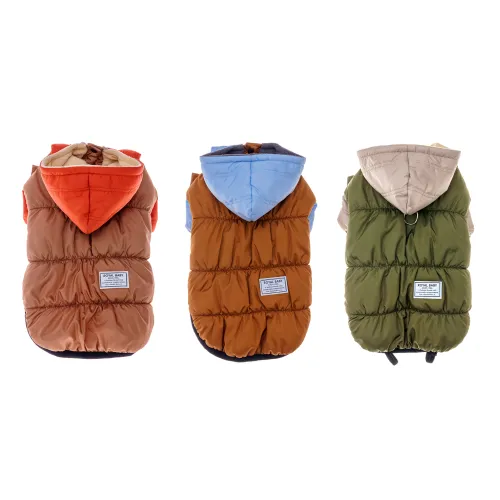 KURTKA DLA PSA ciepła kamizelka ubranko na zimę beżowy kaptur S COCO