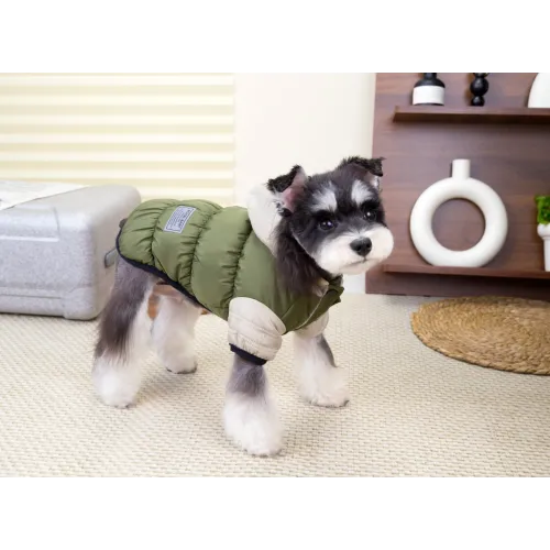 KURTKA DLA PSA ciepła kamizelka ubranko na zimę beżowy kaptur L COCO