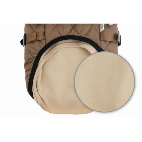 KURTKA DLA PSA ciepła miękka pikowana kamizelka z golfem brązowa L TIFI