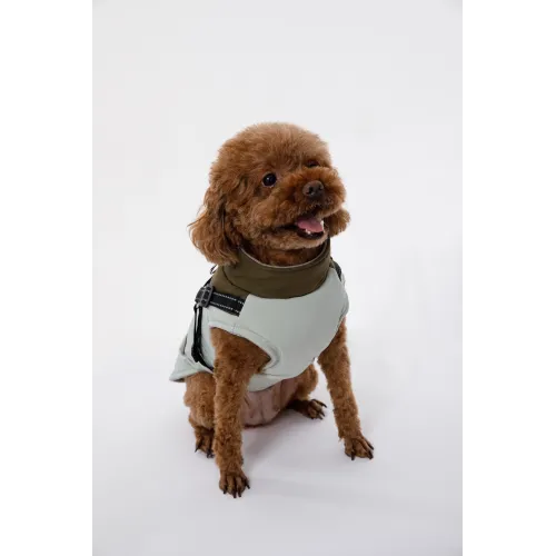 KURTKA DLA PSA ciepła wodoodporna kamizelka z szelkami zielony M ROXI