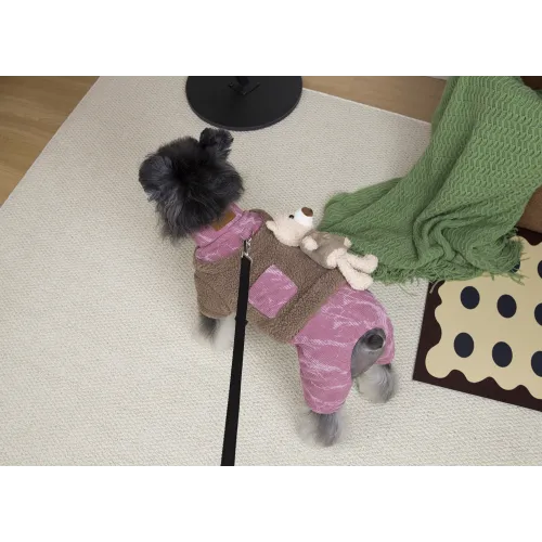 KURTKA DLA PSA ciepłe miękkie różowe ubranko kamizelka brąz S TEDI