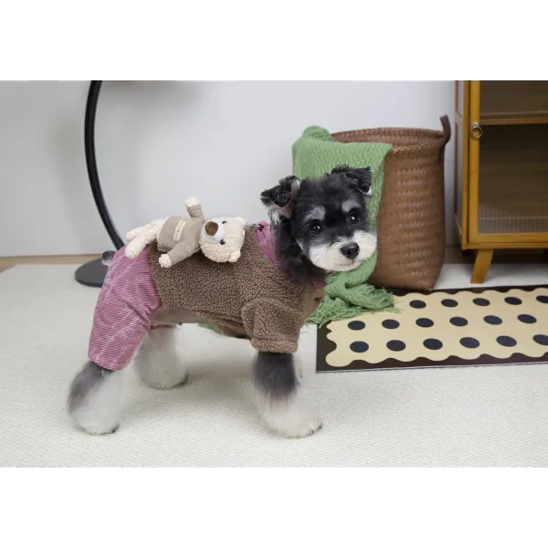 KURTKA DLA PSA ciepłe miękkie różowe ubranko kamizelka brąz M TEDI 2