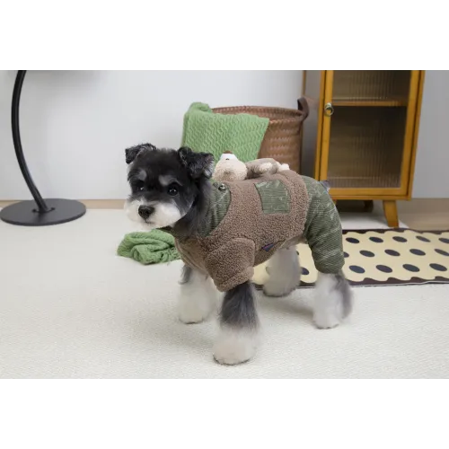 KURTKA DLA PSA ciepłe miękkie zielone ubranko kamizelka brąz S TEDI