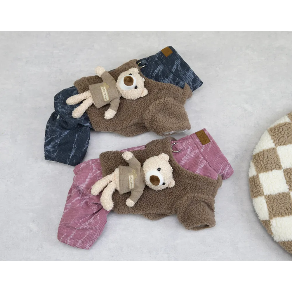 KURTKA DLA PSA ciepłe miękkie różowe ubranko kamizelka brąz L TEDI