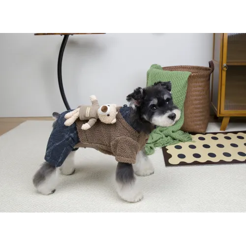 KURTKA DLA PSA ciepłe miękkie granatowe ubranko kamizelka brąz M TEDI