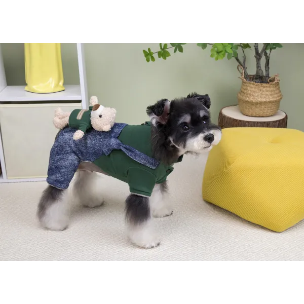 KURTKA DLA PSA ciepłe miękkie niebieskie ubranko kamizelka zielona S TEDI 2