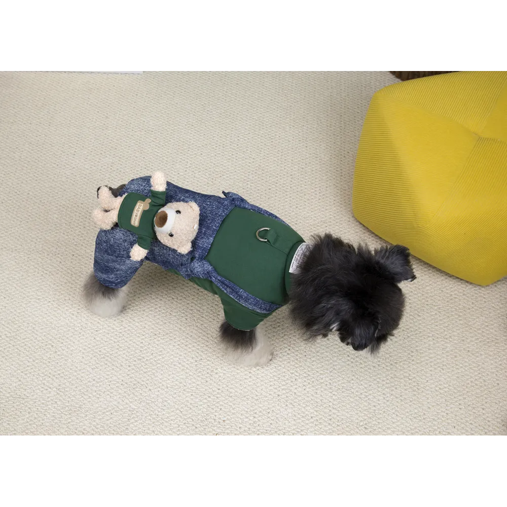 KURTKA DLA PSA ciepłe miękkie niebieskie ubranko kamizelka zielona S TEDI