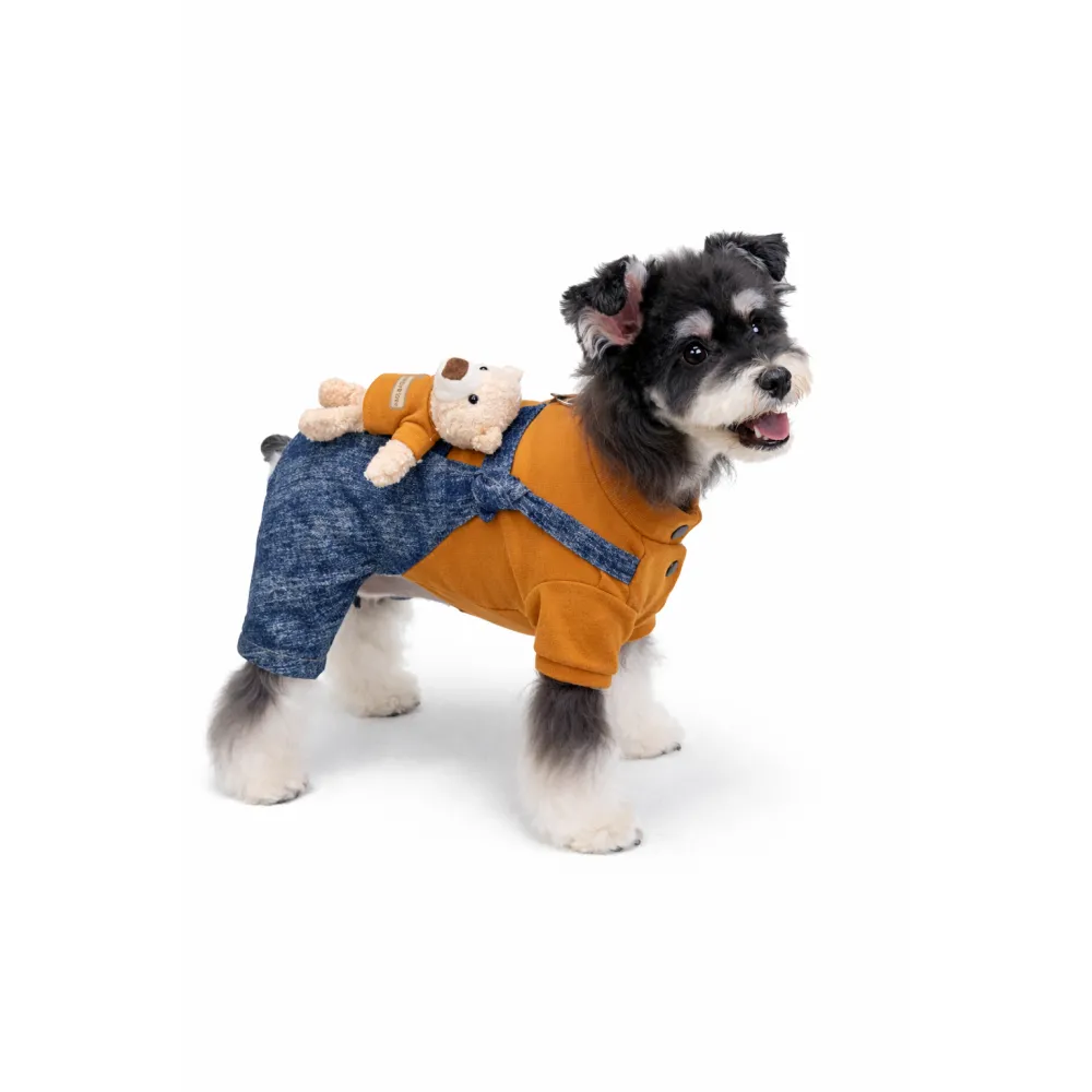 KURTKA DLA PSA ciepłe miękkie niebieskie ubranko kamizelka brązowa M TEDI