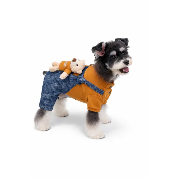 KURTKA DLA PSA ciepłe miękkie niebieskie ubranko kamizelka brązowa L TEDI