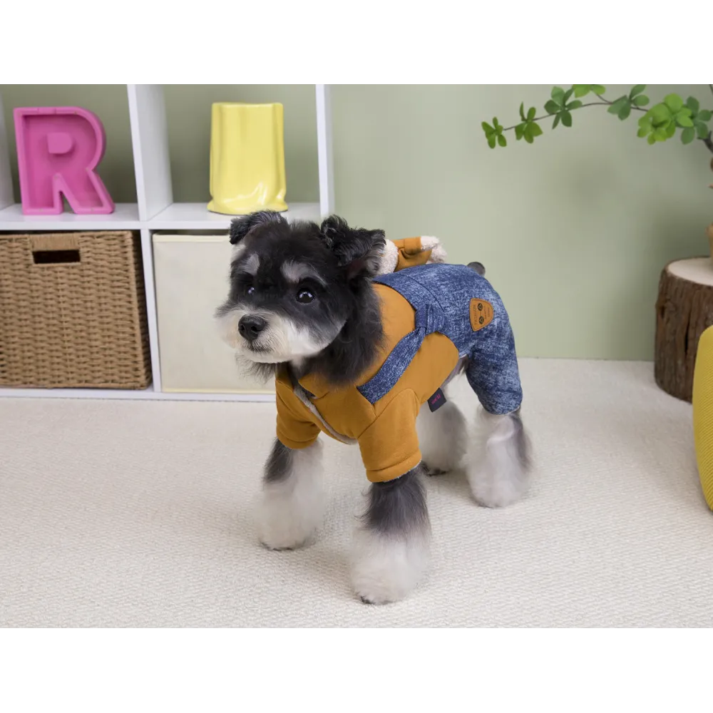 KURTKA DLA PSA ciepłe miękkie niebieskie ubranko kamizelka brązowa L TEDI