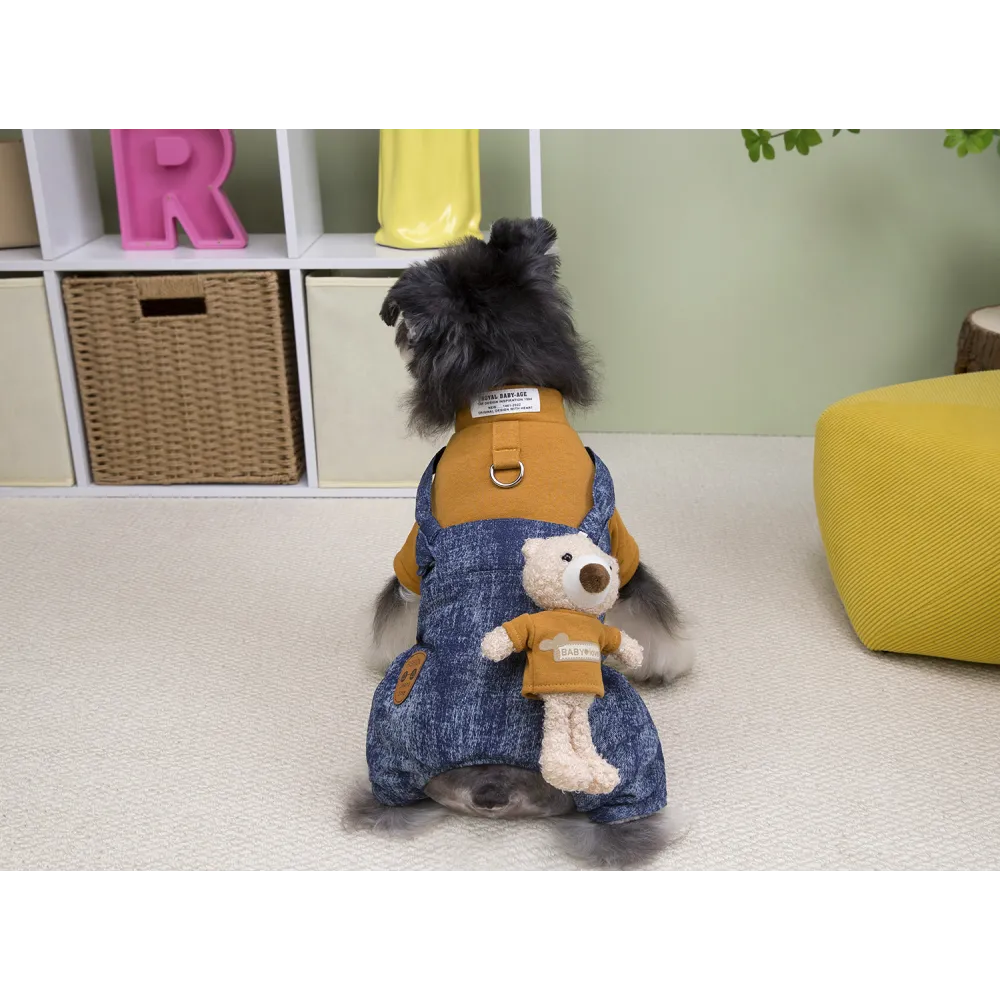 KURTKA DLA PSA ciepłe miękkie niebieskie ubranko kamizelka brązowa L TEDI